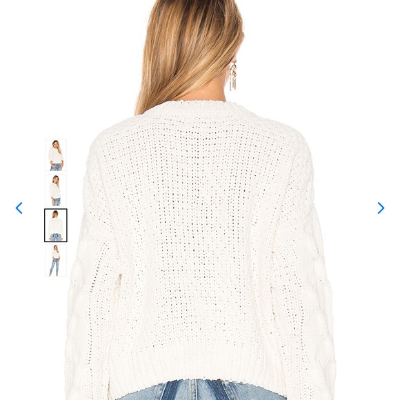 Long Sleeve Crew Neck Sweater by J.O.A. In Ivory size Medium - Picture 4 of 8